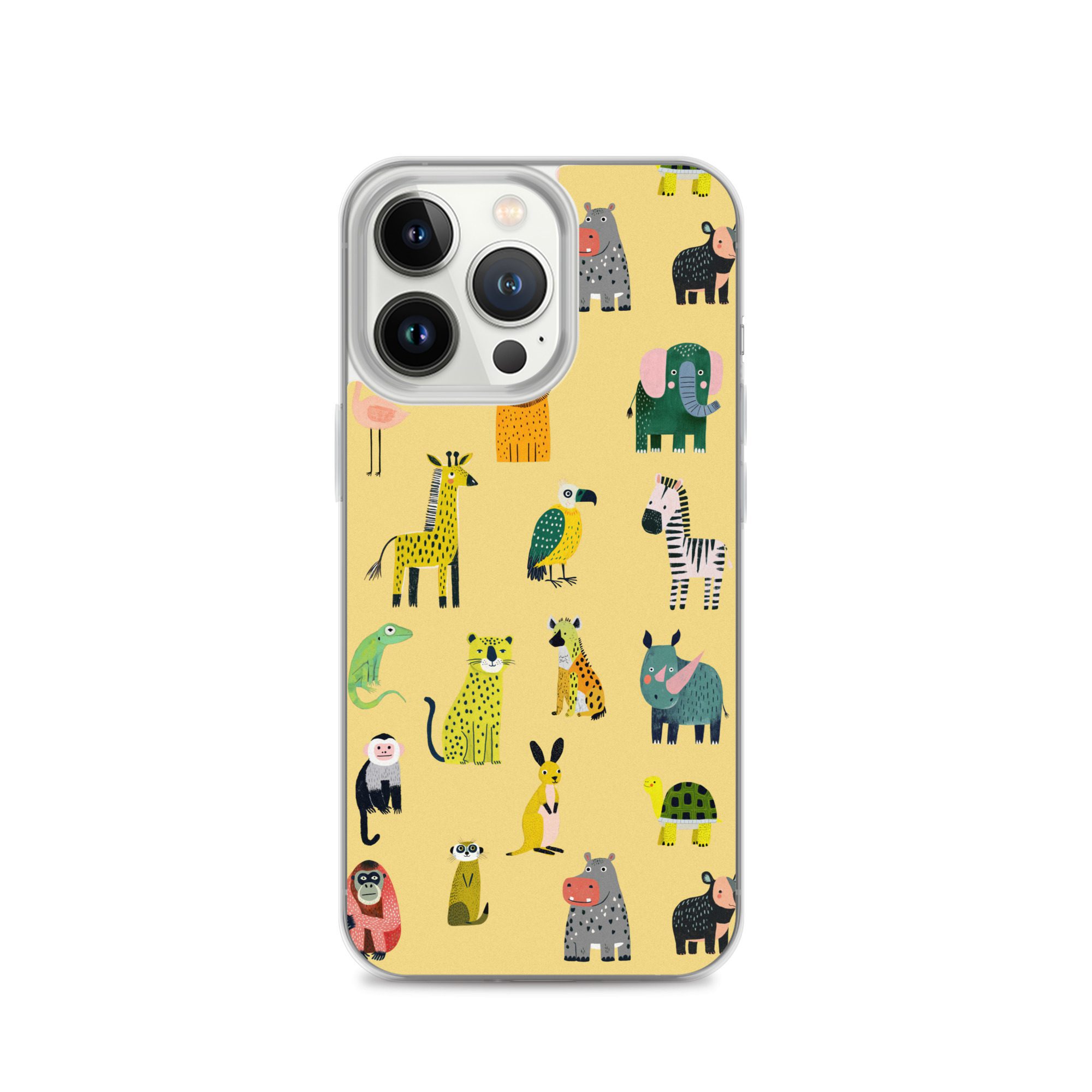 Safari Animals Pattern Clear Case for iPhone