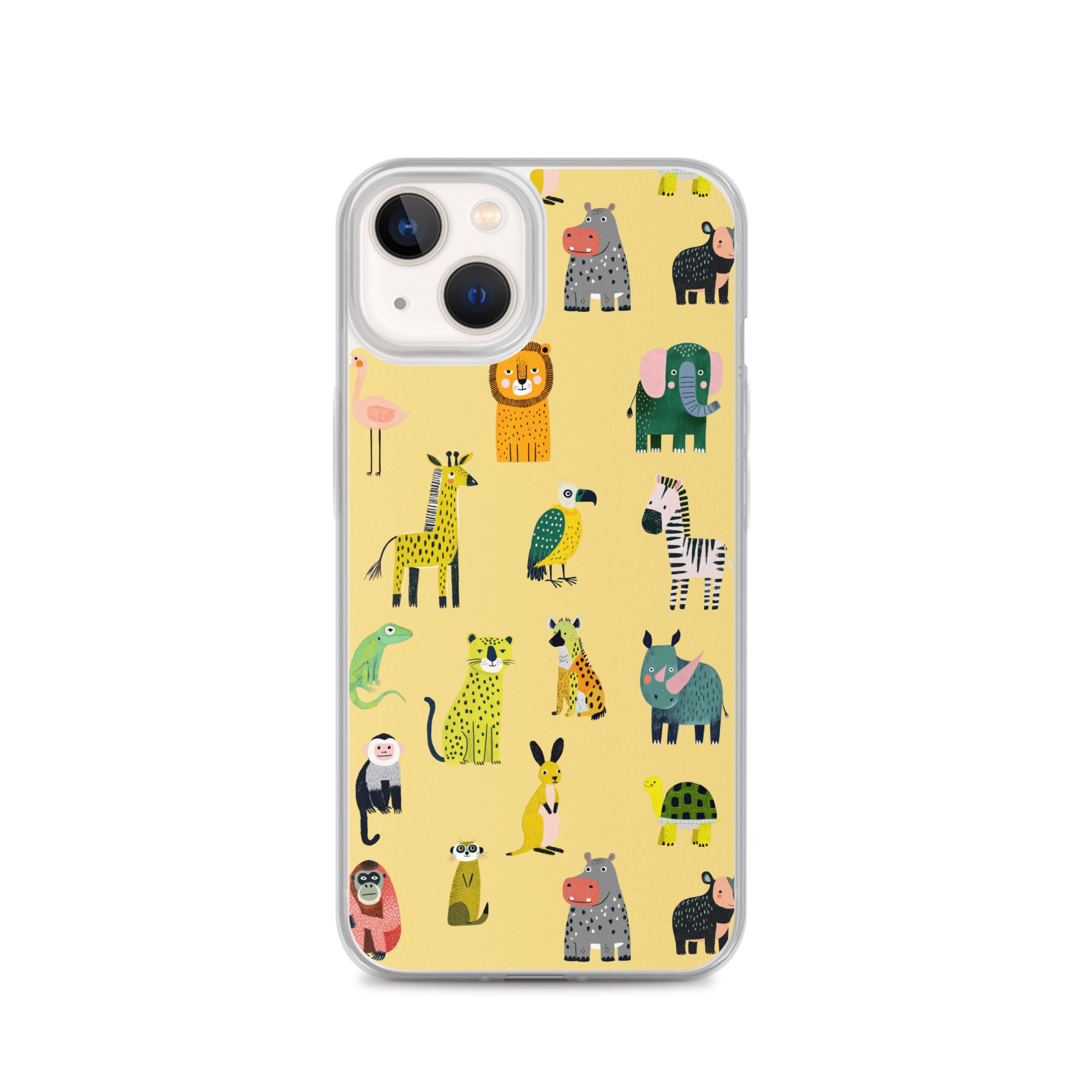 Safari Animals Pattern Clear Case for iPhone