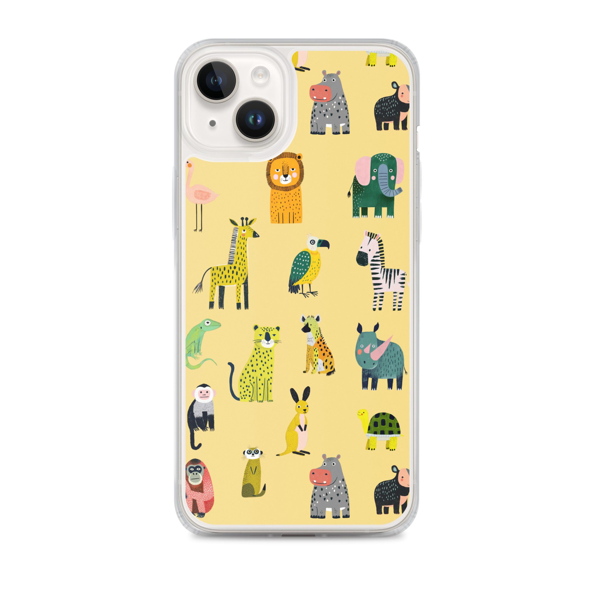 Safari Animals Pattern Clear Case for iPhone
