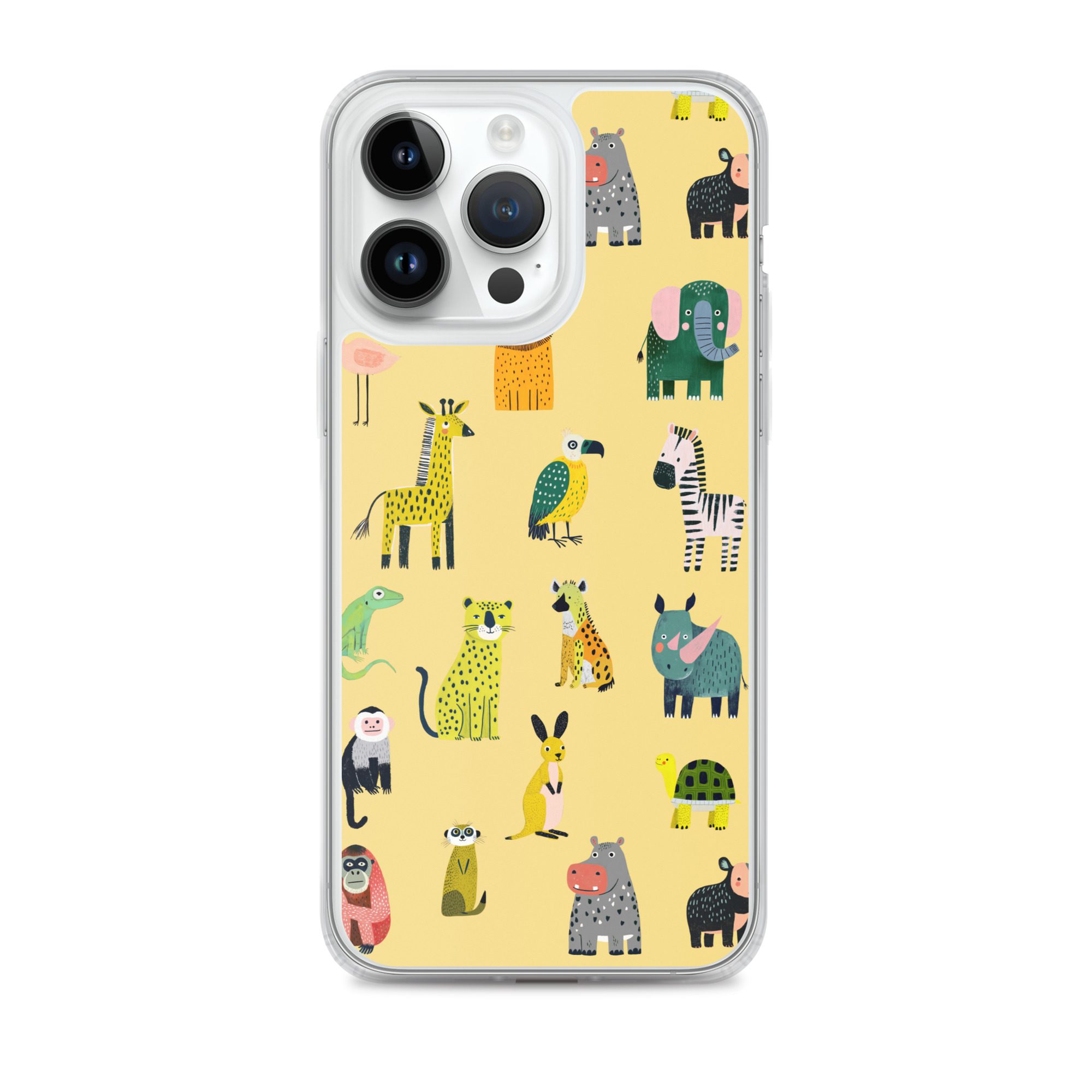 Safari Animals Pattern Clear Case for iPhone