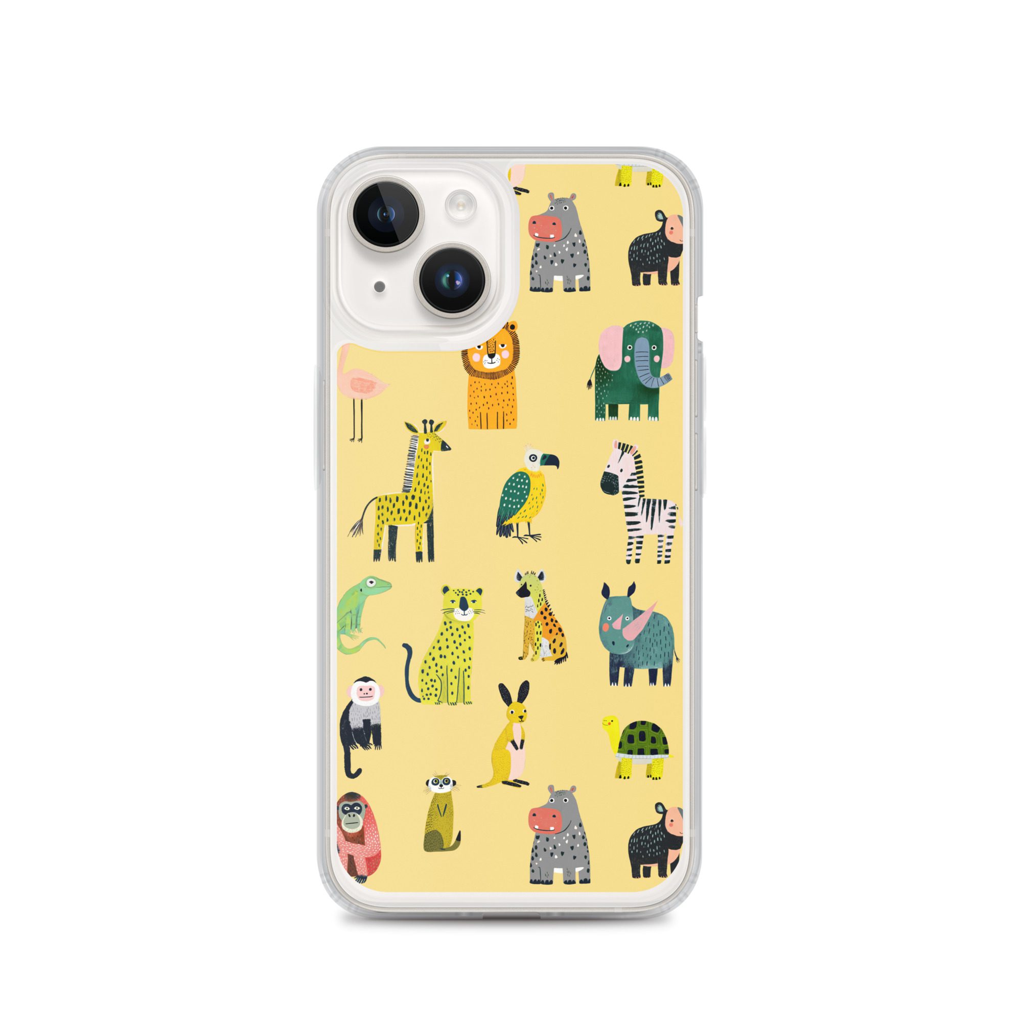 Safari Animals Pattern Clear Case for iPhone