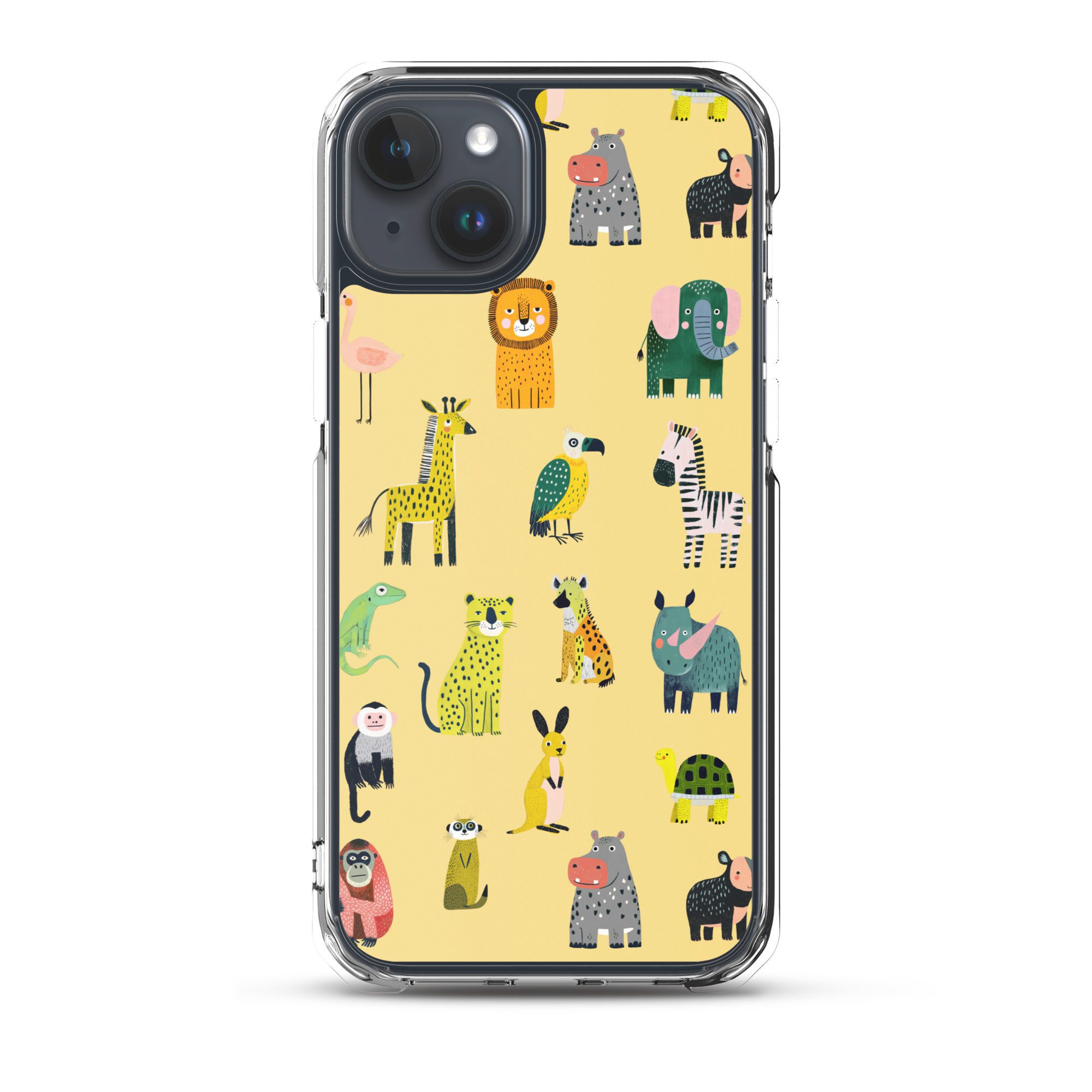Safari Animals Pattern Clear Case for iPhone