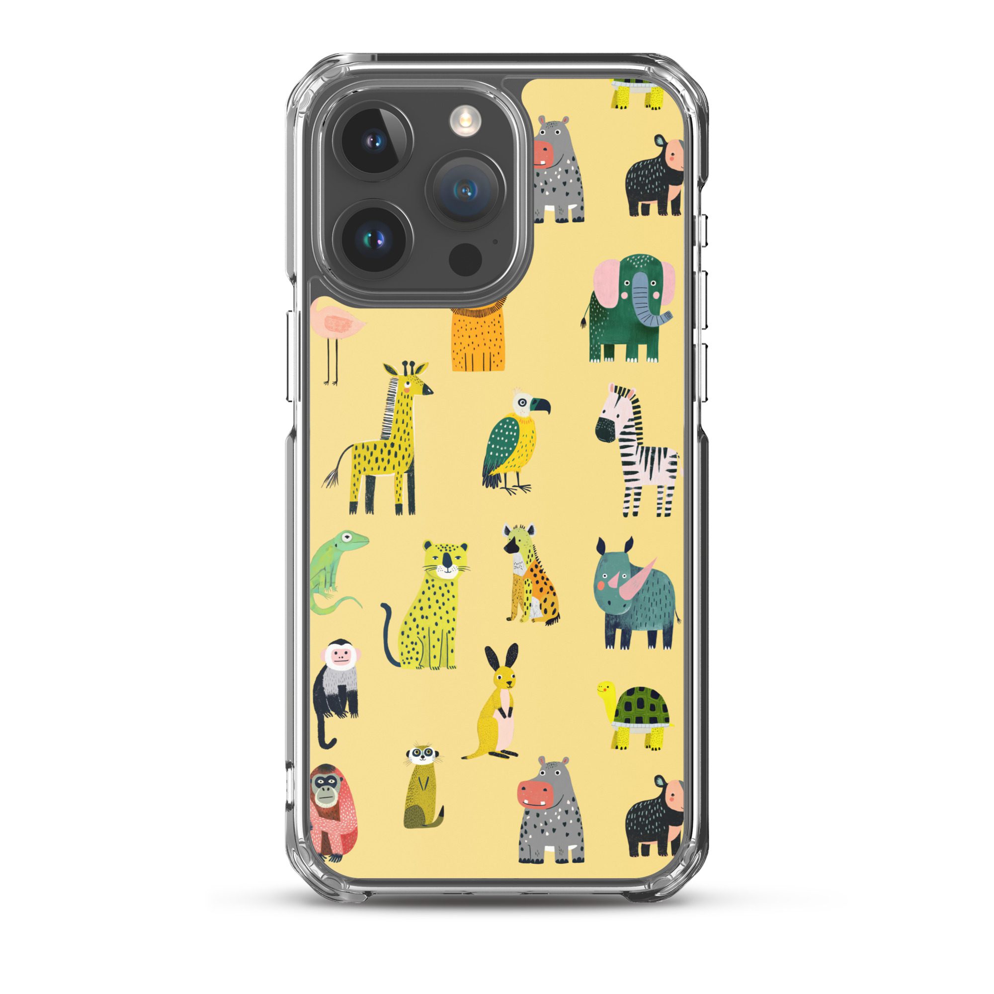 Safari Animals Pattern Clear Case for iPhone