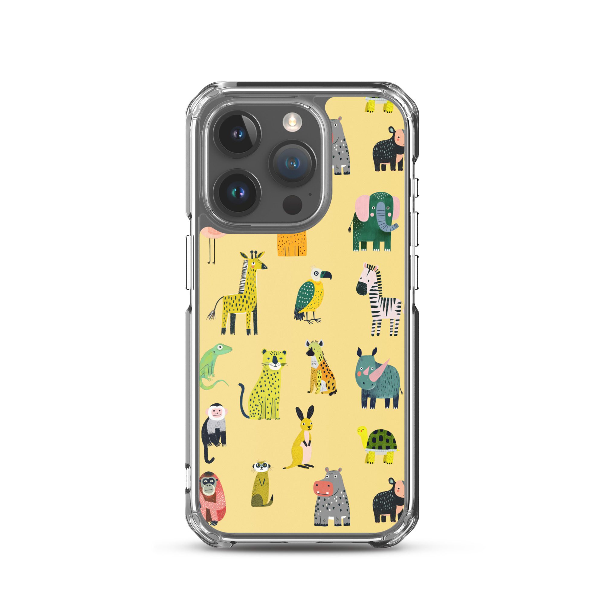 Safari Animals Pattern Clear Case for iPhone