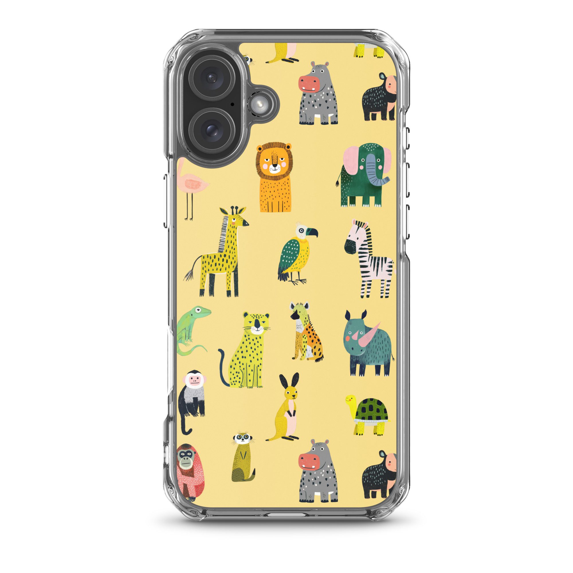 Safari Animals Pattern Clear Case for iPhone