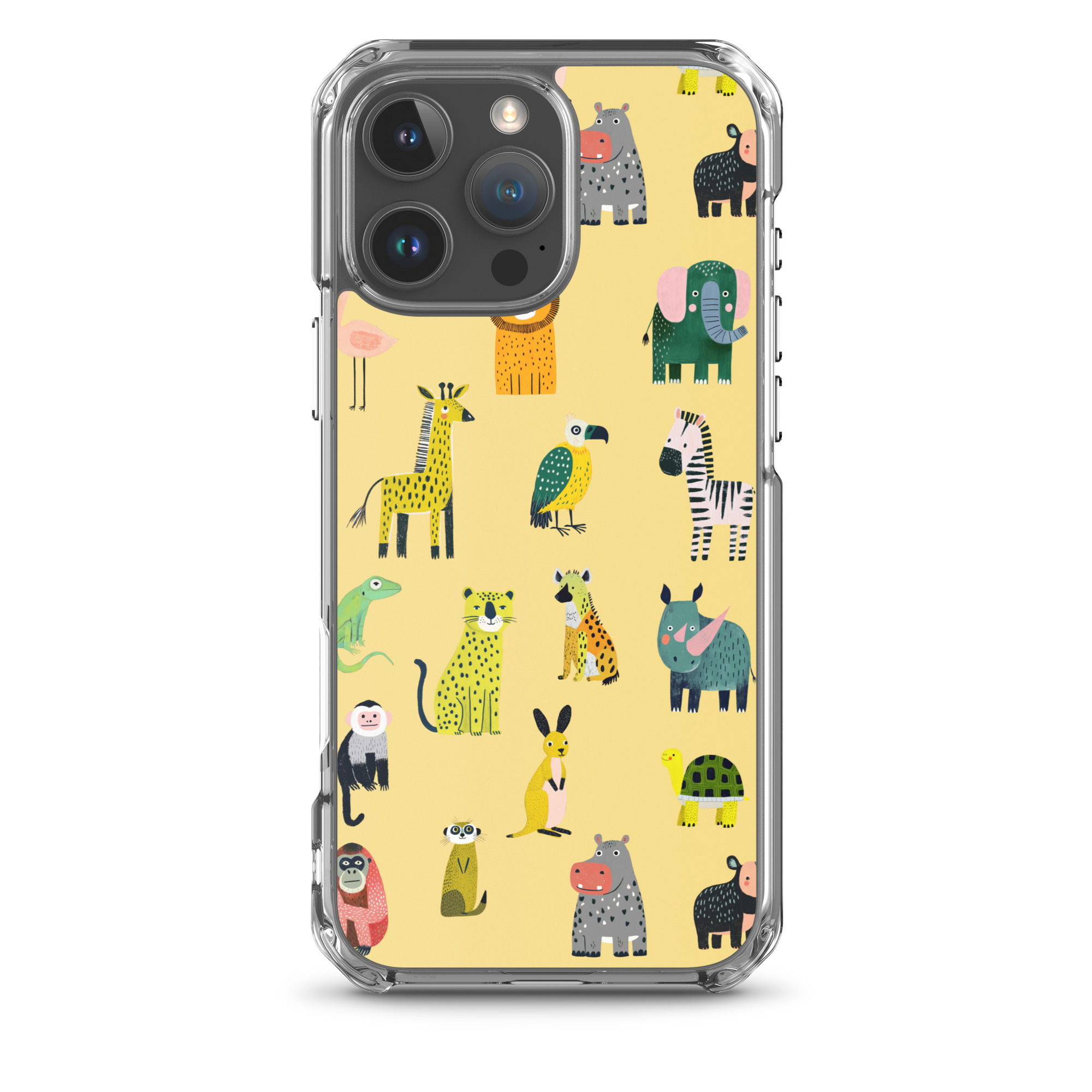 Safari Animals Pattern Clear Case for iPhone