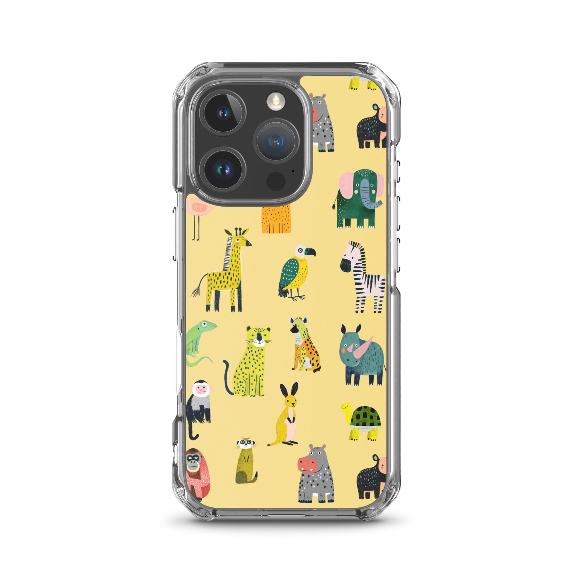 Safari Animals Pattern Clear Case for iPhone