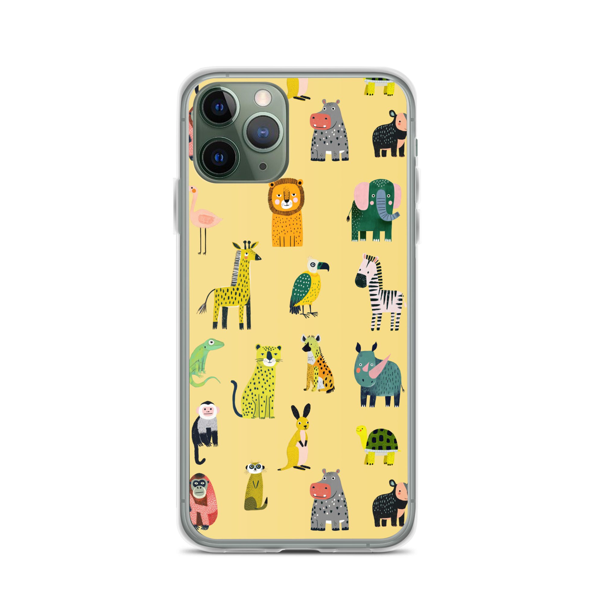 Safari Animals Pattern Clear Case for iPhone