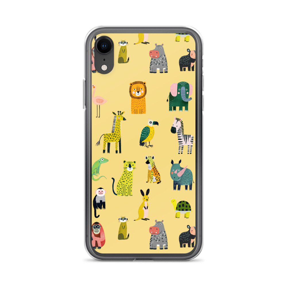 Safari Animals Pattern Clear Case for iPhone