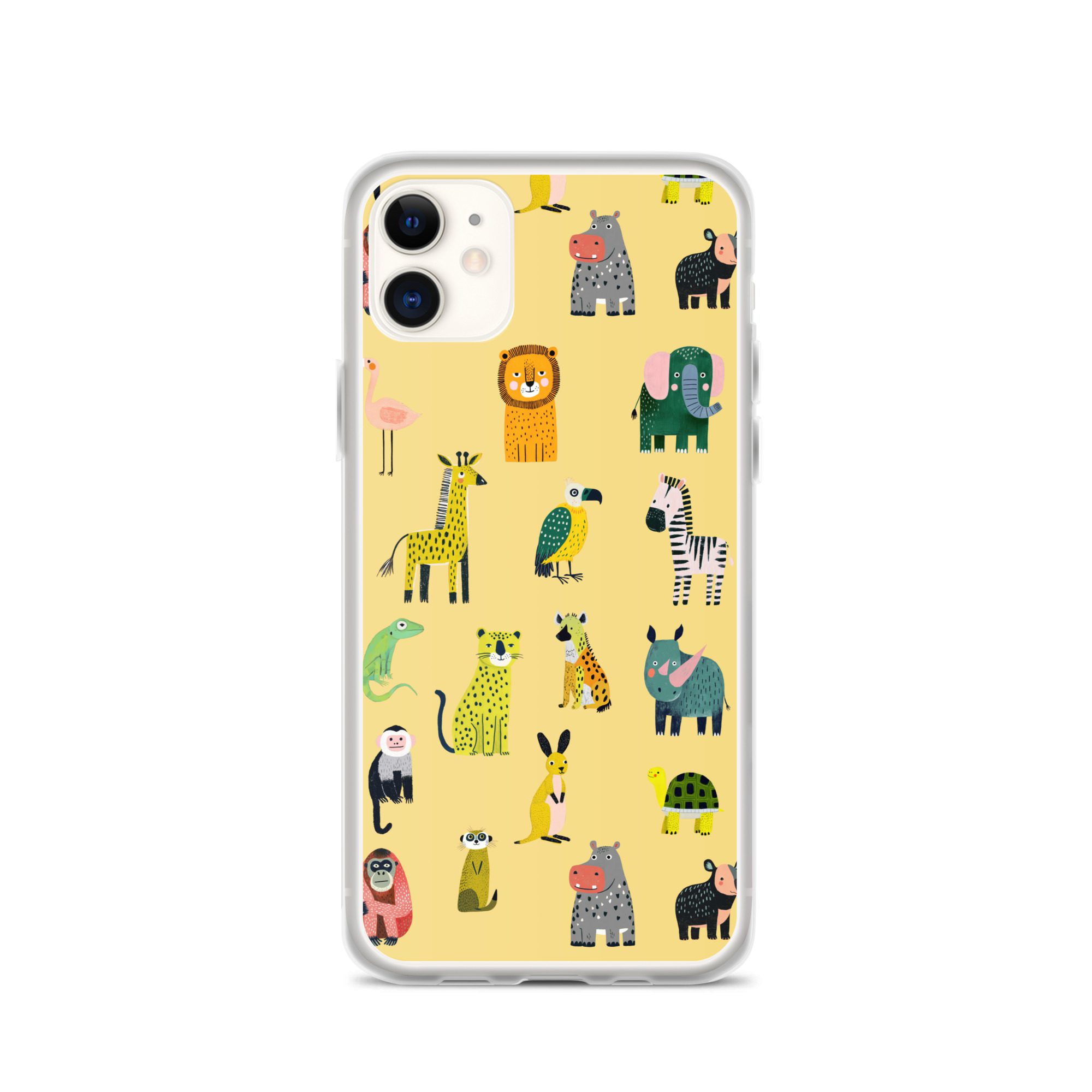 Safari Animals Pattern Clear Case for iPhone