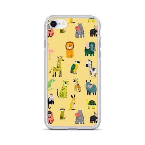 Safari Animals Pattern Clear Case for iPhone
