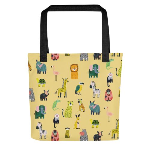 Safari Animals Pattern Tote Bag