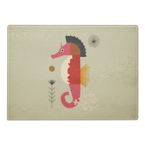 Seahorse glass cutting board