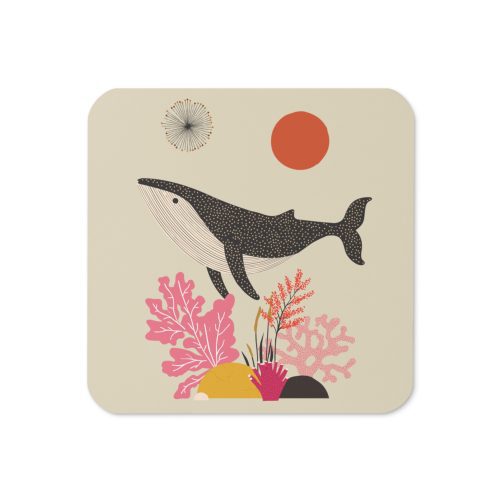 Whale Cork-back coaster