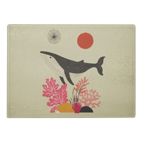 Whale glass cutting board