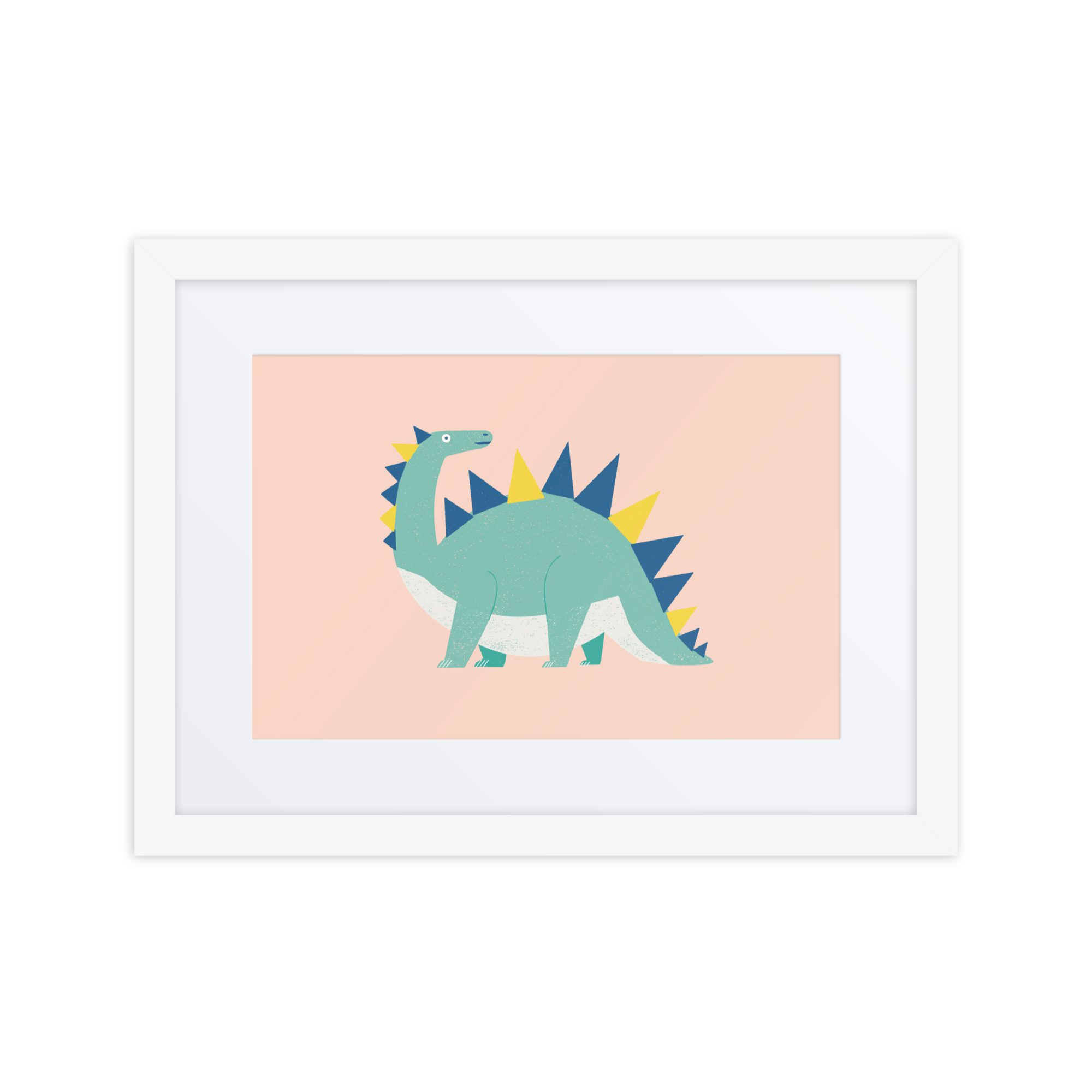 Stegosaurus Dinosaur Framed Art Print