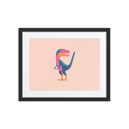 Velocoraptor Dinosaur Framed Art Print